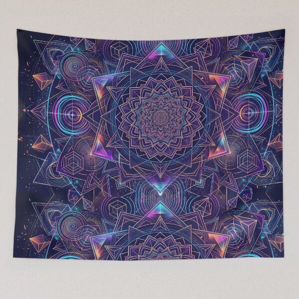 Item preview, 5 Vibrant Sacred Geometry Abstract Mandala Art Print designed and sold by ART ATTACK ZONE.