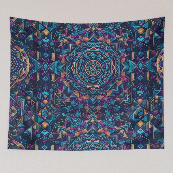 Item preview, 6 Vibrant Sacred Geometry Abstract Mandala Art Print designed and sold by ART ATTACK ZONE.