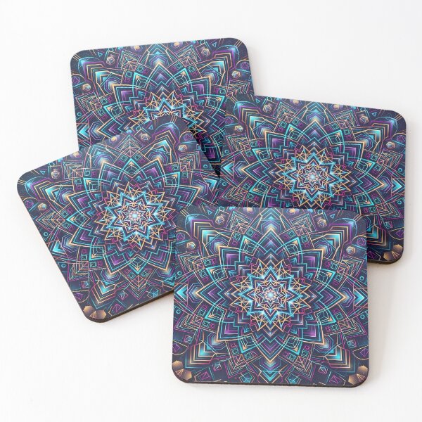Item preview, 8 Vibrant Sacred Geometry Abstract Mandala Art Print designed and sold by ART ATTACK ZONE.