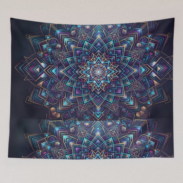 Item preview, 8 Vibrant Sacred Geometry Abstract Mandala Art Print designed and sold by ART ATTACK ZONE.