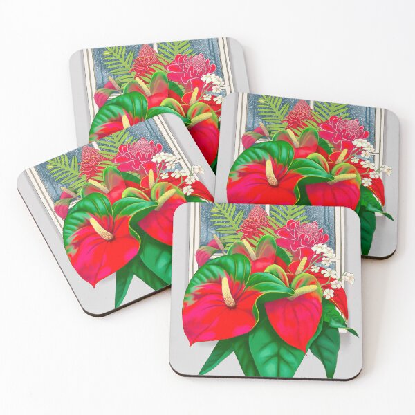 Item preview, Anthurium and torch ginger christmas bouquet designed and sold by Lynne Fulp.