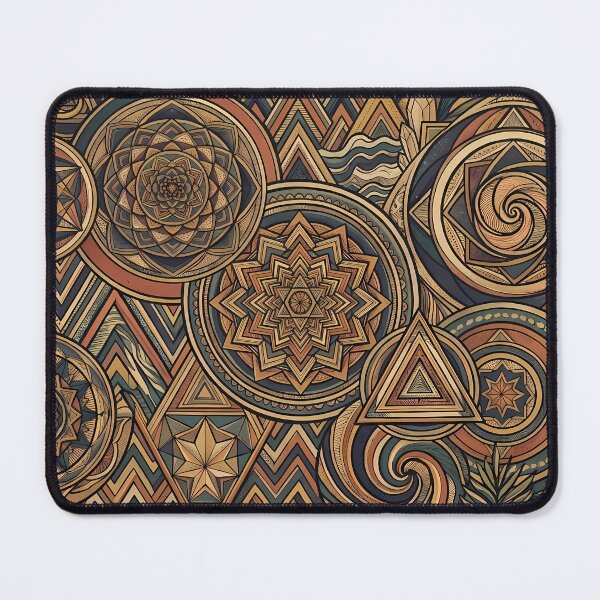 Item preview, Gold Vibrant Sacred Geometry Abstract Mandala Art Print designed and sold by ART ATTACK ZONE.