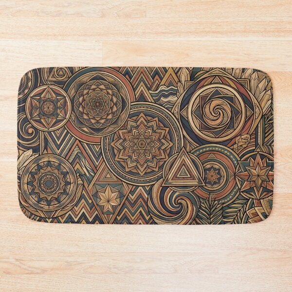 Item preview, Gold Vibrant Sacred Geometry Abstract Mandala Art Print designed and sold by ART ATTACK ZONE.