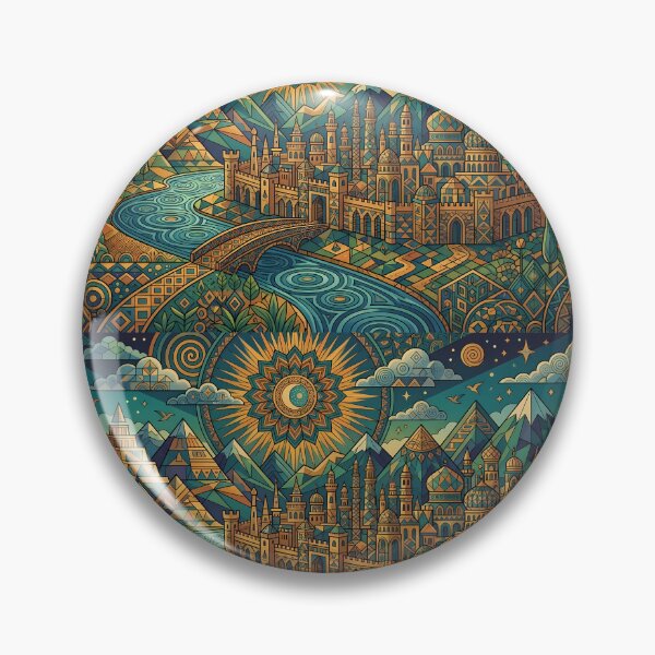 Item preview, Landscape Vibrant Sacred Geometry Abstract Mandala Art Print designed and sold by ART ATTACK ZONE.