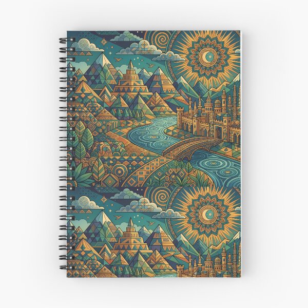 Item preview, Landscape Vibrant Sacred Geometry Abstract Mandala Art Print designed and sold by ART ATTACK ZONE.