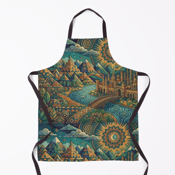 Item preview, Landscape Vibrant Sacred Geometry Abstract Mandala Art Print designed and sold by ART ATTACK ZONE.
