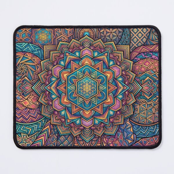 Item preview, Points Vibrant Sacred Geometry Abstract Mandala Art Print designed and sold by ART ATTACK ZONE.