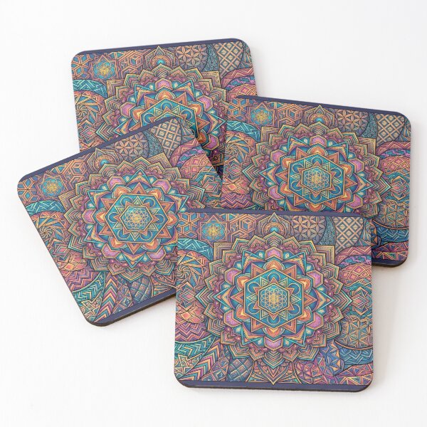 Item preview, Points Vibrant Sacred Geometry Abstract Mandala Art Print designed and sold by ART ATTACK ZONE.