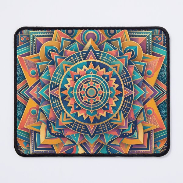 Item preview, Flower Vibrant Sacred Geometry Abstract Mandala Art Print designed and sold by ART ATTACK ZONE.