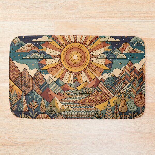 Item preview, SUN Vibrant Sacred Geometry Abstract Mandala Art Print designed and sold by ART ATTACK ZONE.