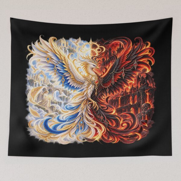 Item preview, Goddess & Infernal Phoenix – Divine and Dark Fantasy designed and sold by TroviTutto.