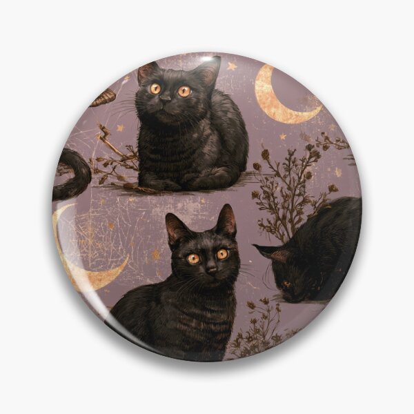 Item preview, Mystical Black Cats Under Crescent Moons designed and sold by NinthLantern.