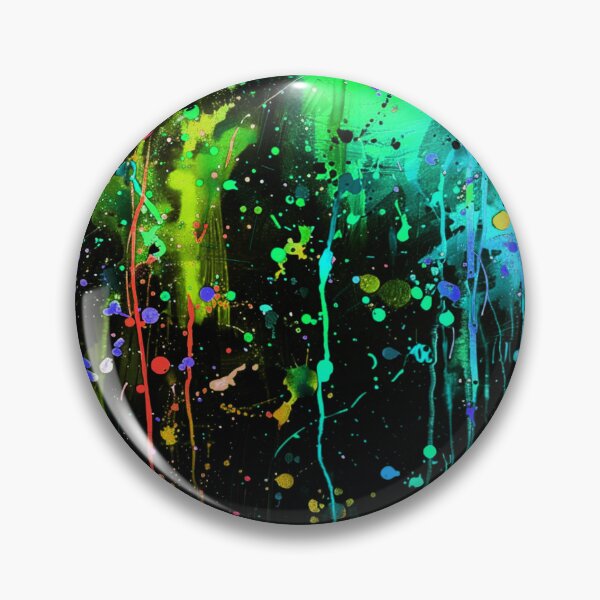 Item preview, Vibrant Green and Blue Abstract Paint Splatter Art  designed and sold by DEC02.
