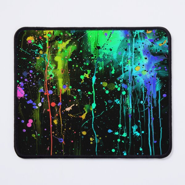 Item preview, Vibrant Green and Blue Abstract Paint Splatter Art designed and sold by DEC02.