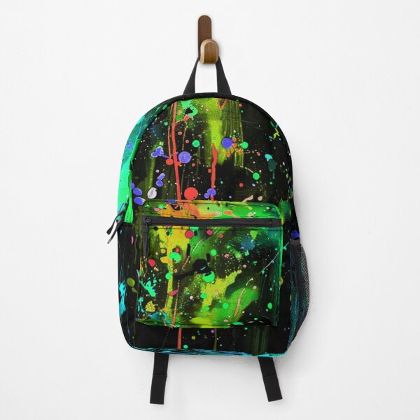 Item preview, Vibrant Green and Blue Abstract Paint Splatter Art designed and sold by DEC02.