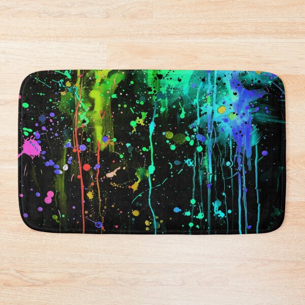 Item preview, Vibrant Green and Blue Abstract Paint Splatter Art  designed and sold by DEC02.