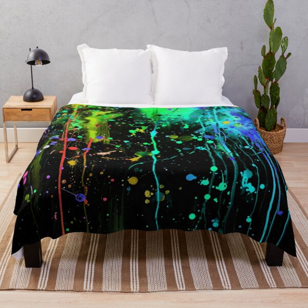 Item preview, Vibrant Green and Blue Abstract Paint Splatter Art designed and sold by DEC02.