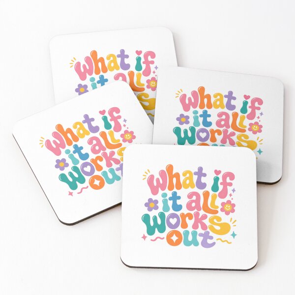 Item preview, What If It All Works Out? – Colorful Positive Thinking Quote designed and sold by SkeletonsDanger.