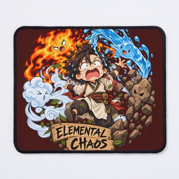 Item preview, Elemental Chaos Anime Warrior – Funny Four Elements Fire Water Earth Air designed and sold by KawaiiOrbit.