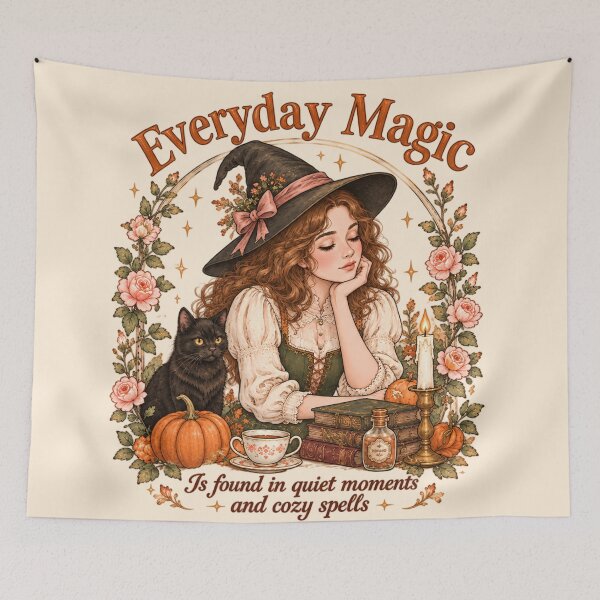 Item preview, Everyday Magic Cozy Spells Cottagecore Botanical Witch Vintage Fall Art designed and sold by MAGICKEY2024.