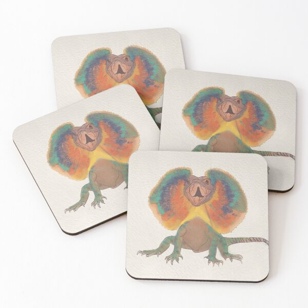 Item preview, Colorful Frilled Lizard Illustration – Vibrant Desert Reptile Art designed and sold by The Flourished Art.