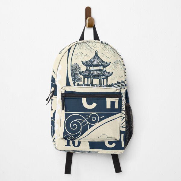 Item preview, Ancient China City Vintage Stamp Poster | Chinese Landscape Line Art | Traditional Asian Heritage Design. designed and sold by TialCorner.