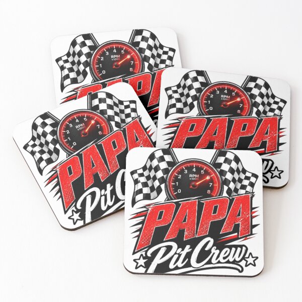 Item preview, Dad Pit Crew Racing Birthday Checkered Flag Race Car Graphic designed and sold by PixelForge Studio2.