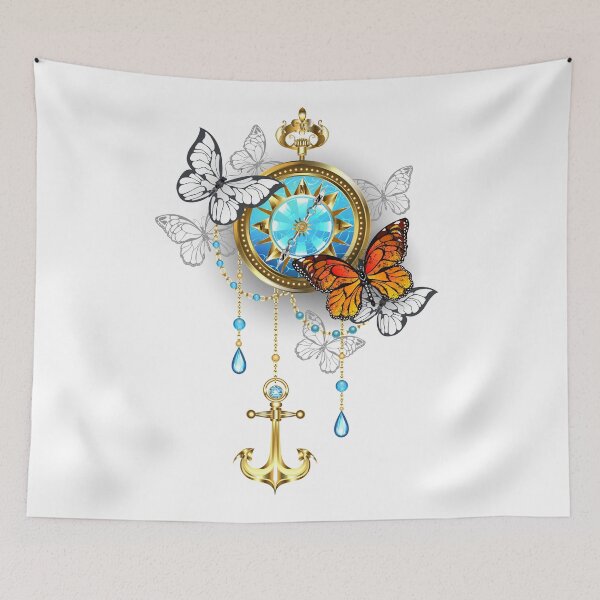 Item preview, Compass with Butterflies designed and sold by Blackmoon9.