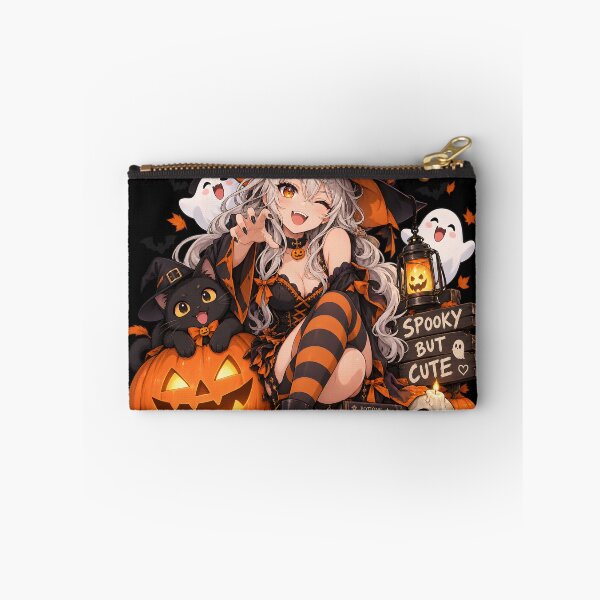 Item preview, Spooky But Cute Anime Witch Halloween – Kawaii Witch, Black Cat and Jack O Lantern designed and sold by KawaiiOrbit.