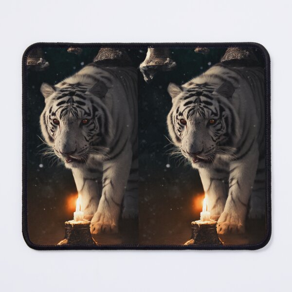 Item preview, Bells in the Shadows – White Tiger Fantasy Art designed and sold by TreatLLC.