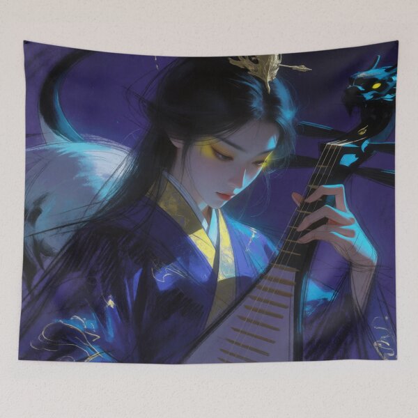 Item preview, Pipa Melodies Flow Where the White Cranes Flow (V2) designed and sold by SabaMirzique.
