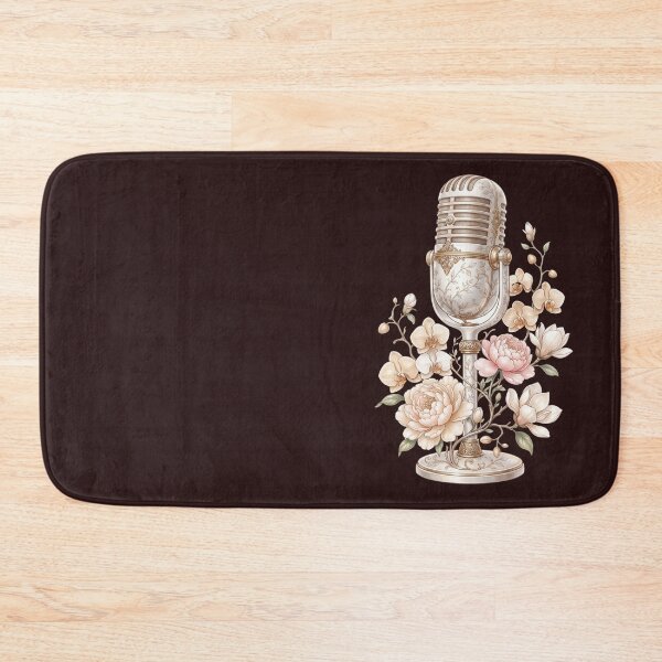 Item preview, Vintage  Microphone with Elegant Flowers designed and sold by ImageryLoom.