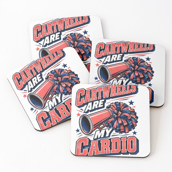 Item preview, Cartwheels Are My Cardio Cheerleading Cheer Pom Pom Megaphone Graphic designed and sold by PixelForge Studio2.