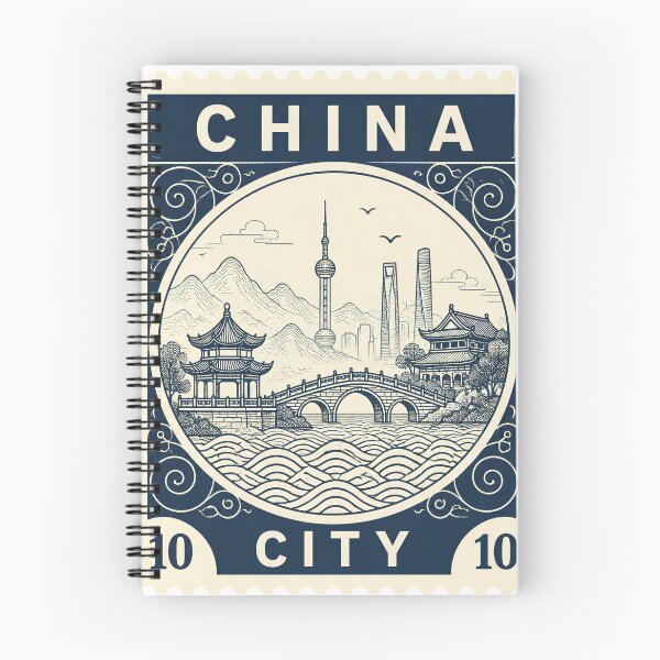 Item preview, Copy of Ancient China City Vintage Stamp Poster | Chinese Landscape Line Art | Traditional Asian Heritage Design.  designed and sold by TialCorner.