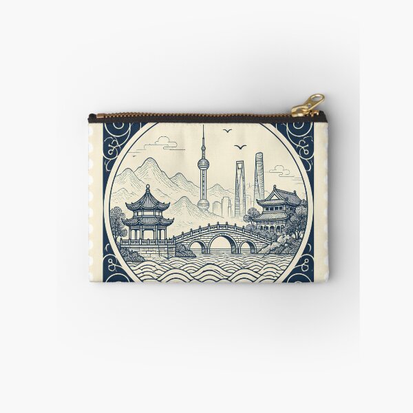 Item preview, Copy of Ancient China City Vintage Stamp Poster | Chinese Landscape Line Art | Traditional Asian Heritage Design.  designed and sold by TialCorner.