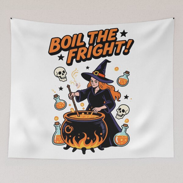 Item preview, Boil the Fright! Brew Makers Halloween Witch Illustration designed and sold by tarkone.