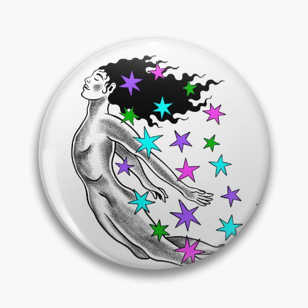 Item preview, Floating Woman Stars Stippling Art designed and sold by MARCOSURREAL.
