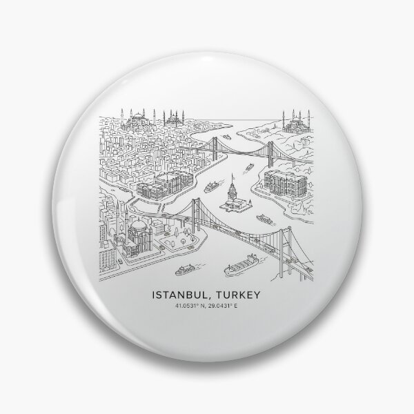 Item preview, Istanbul City Skyline Line Art Print designed and sold by OzzFrequency.