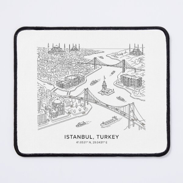 Item preview, Istanbul City Skyline Line Art Print designed and sold by OzzFrequency.