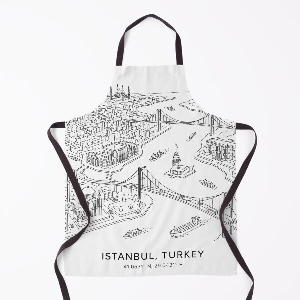 Item preview, Istanbul City Skyline Line Art Print designed and sold by OzzFrequency.