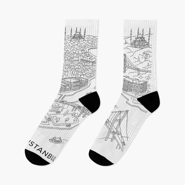 Item preview, Istanbul City Skyline Line Art Print designed and sold by OzzFrequency.