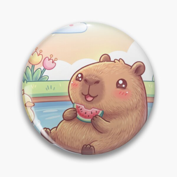 Item preview, Kawaii capy in a pond  designed and sold by DBSA.