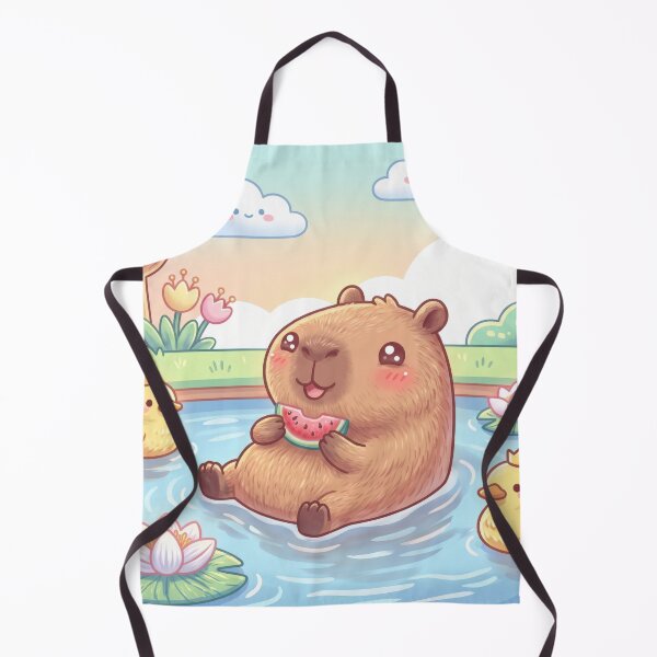 Item preview, Kawaii capy in a pond  designed and sold by DBSA.
