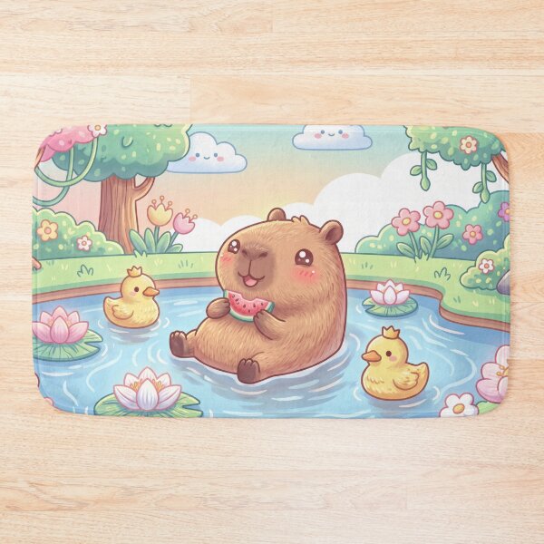 Item preview, Kawaii capy in a pond  designed and sold by DBSA.