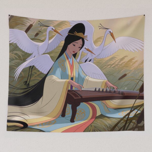 Item preview, Pipa Melodies Flow Where the White Cranes Flow (V4) designed and sold by SabaMirzique.