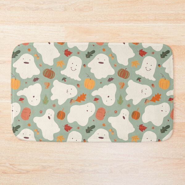 Item preview, Kawaii Autumnal Ghosts in Smoke Green designed and sold by YesterdayColl.