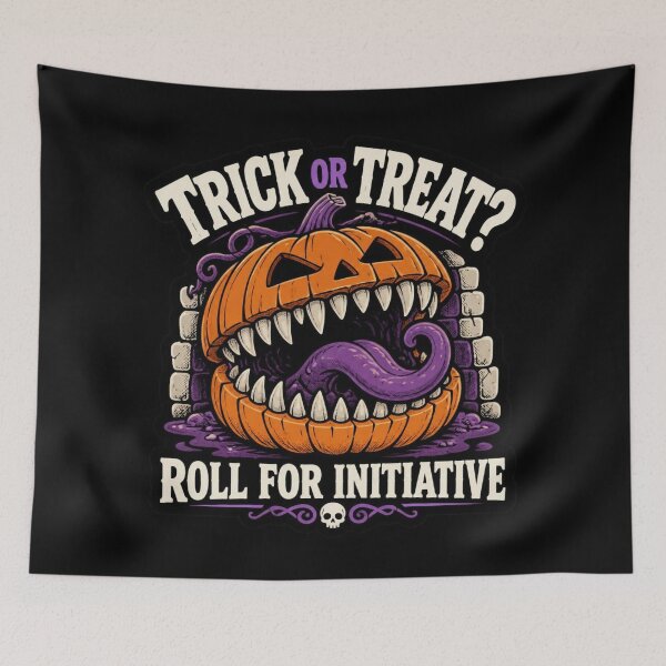 Item preview, Halloween Mimic Pumpkin Shirt Funny RPG Jack O Lantern T-Shirt Roll For Initiative designed and sold by Dice_Goblin_Studio.