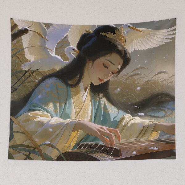 Item preview, Pipa Melodies Flow Where the White Cranes Flow (V5) designed and sold by SabaMirzique.