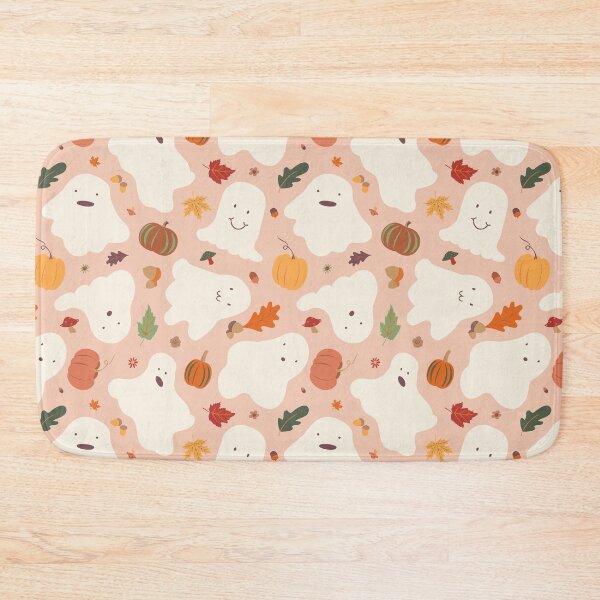Item preview, Kawaii Autumnal Ghosts in Blush Pink designed and sold by YesterdayColl.