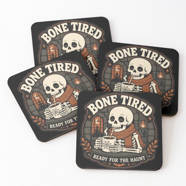Item preview, Bone Tired Skeleton Coffee Vintage Halloween Shirt Cozy Spooky TTRPG Tee designed and sold by Dice_Goblin_Studio.